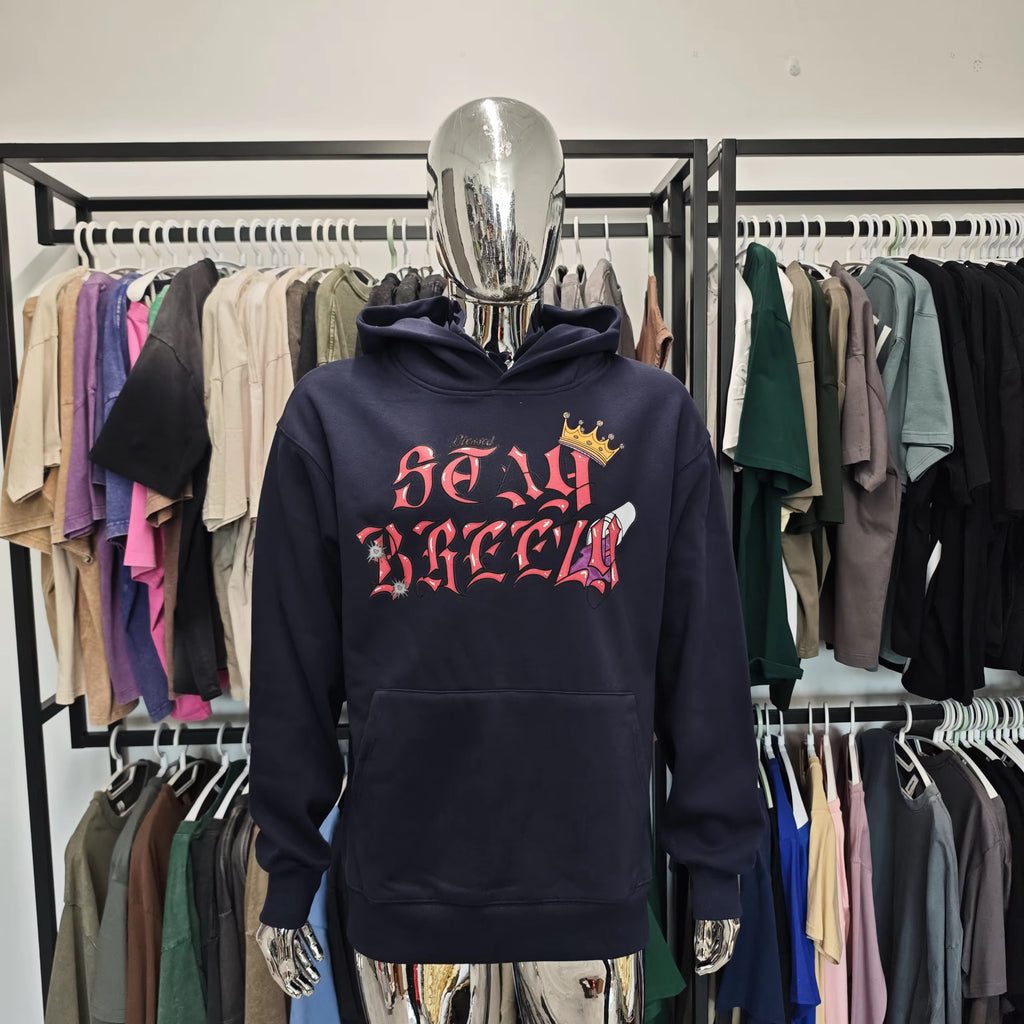 Stay Breezy Hoodie Navy Blue
