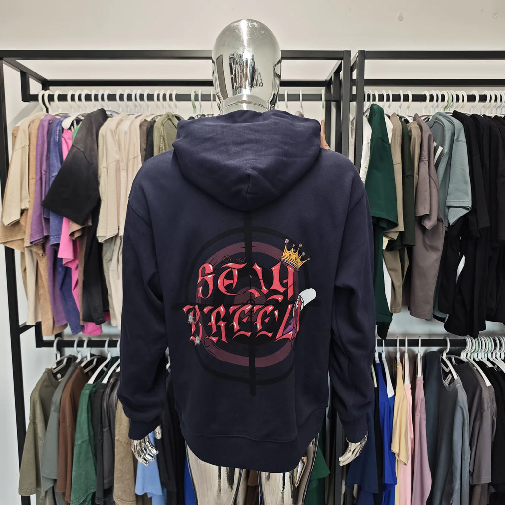 Stay Breezy Hoodie Navy Blue