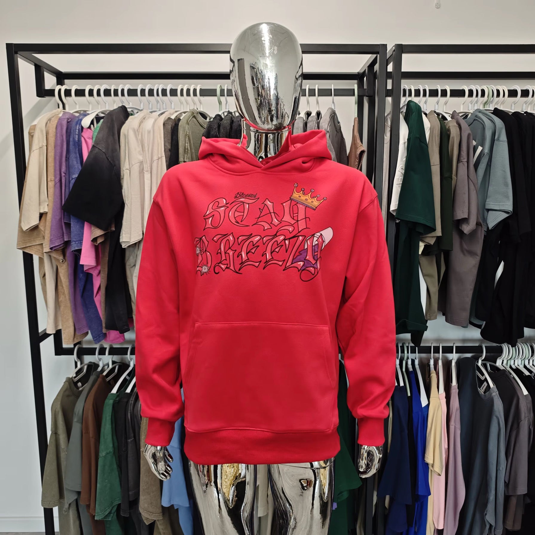 Stay Breezy Hoodie Red