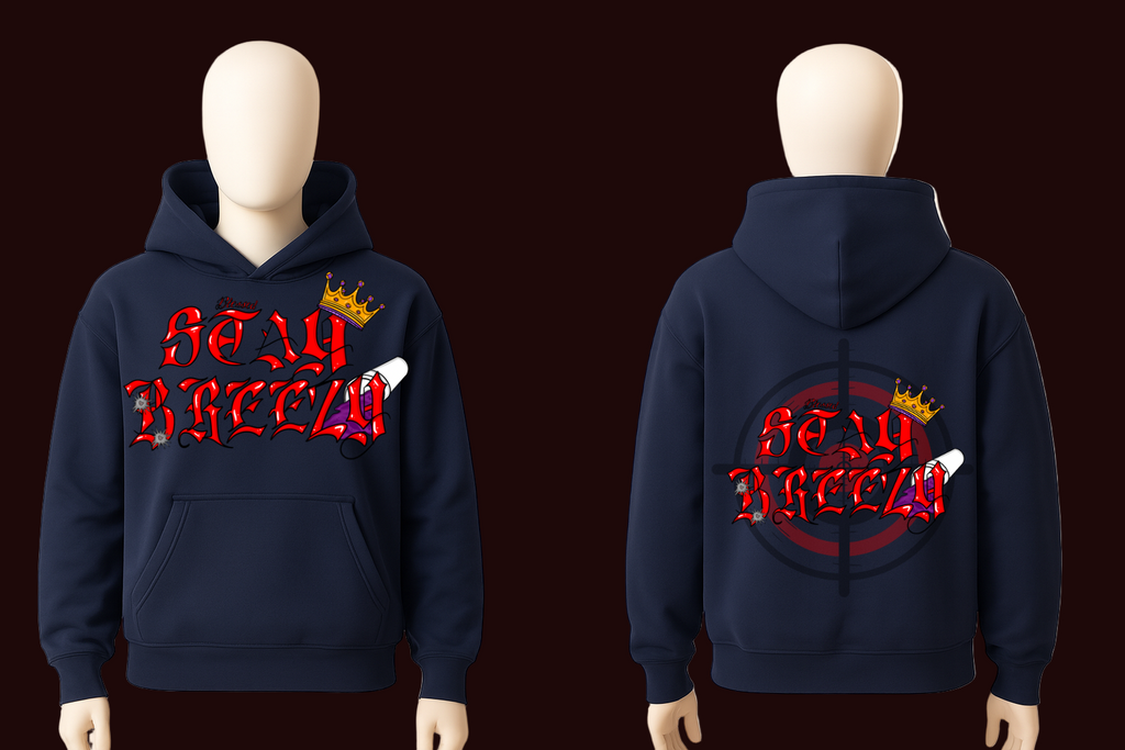 Stay Breezy Hoodie Navy Blue