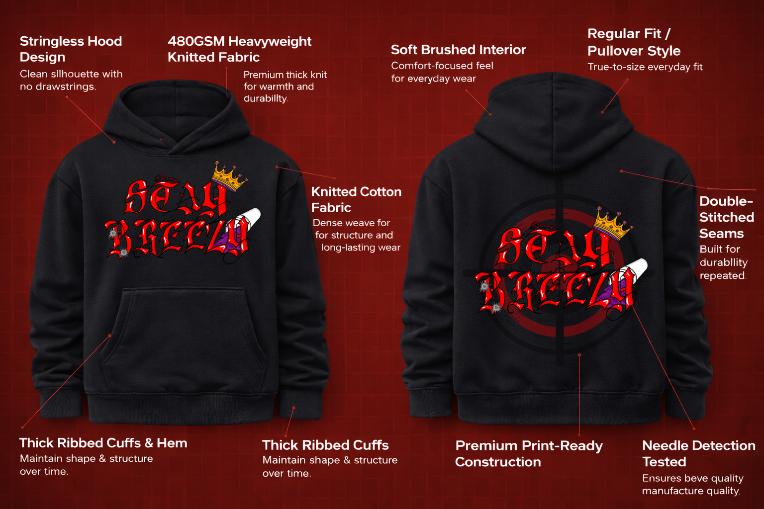 Stay Breezy Hoodie Black
