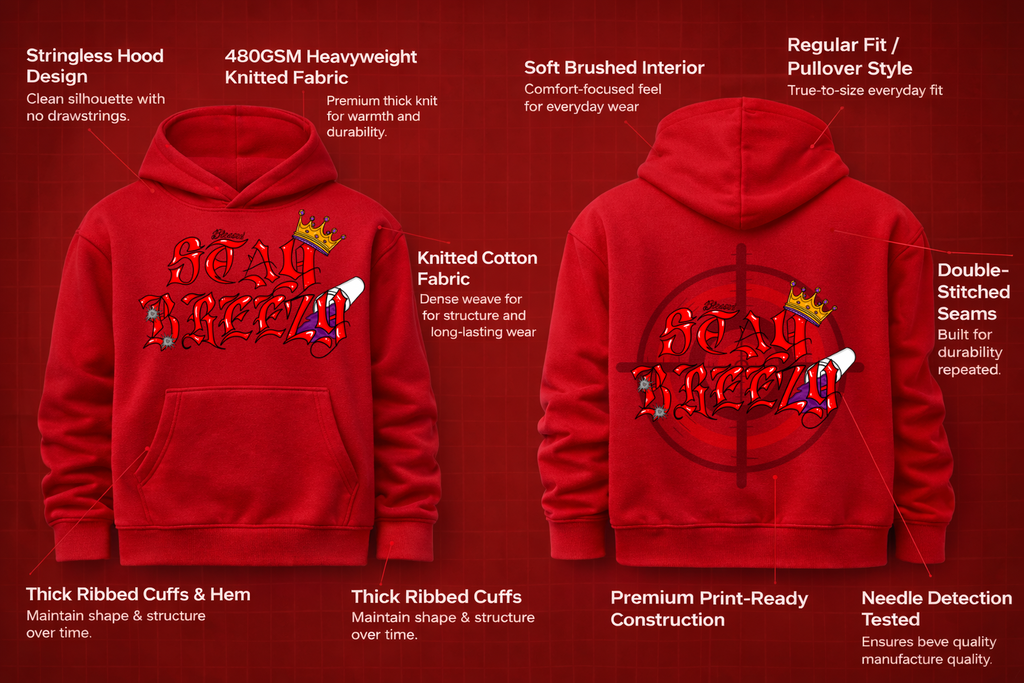 Stay Breezy Hoodie Red