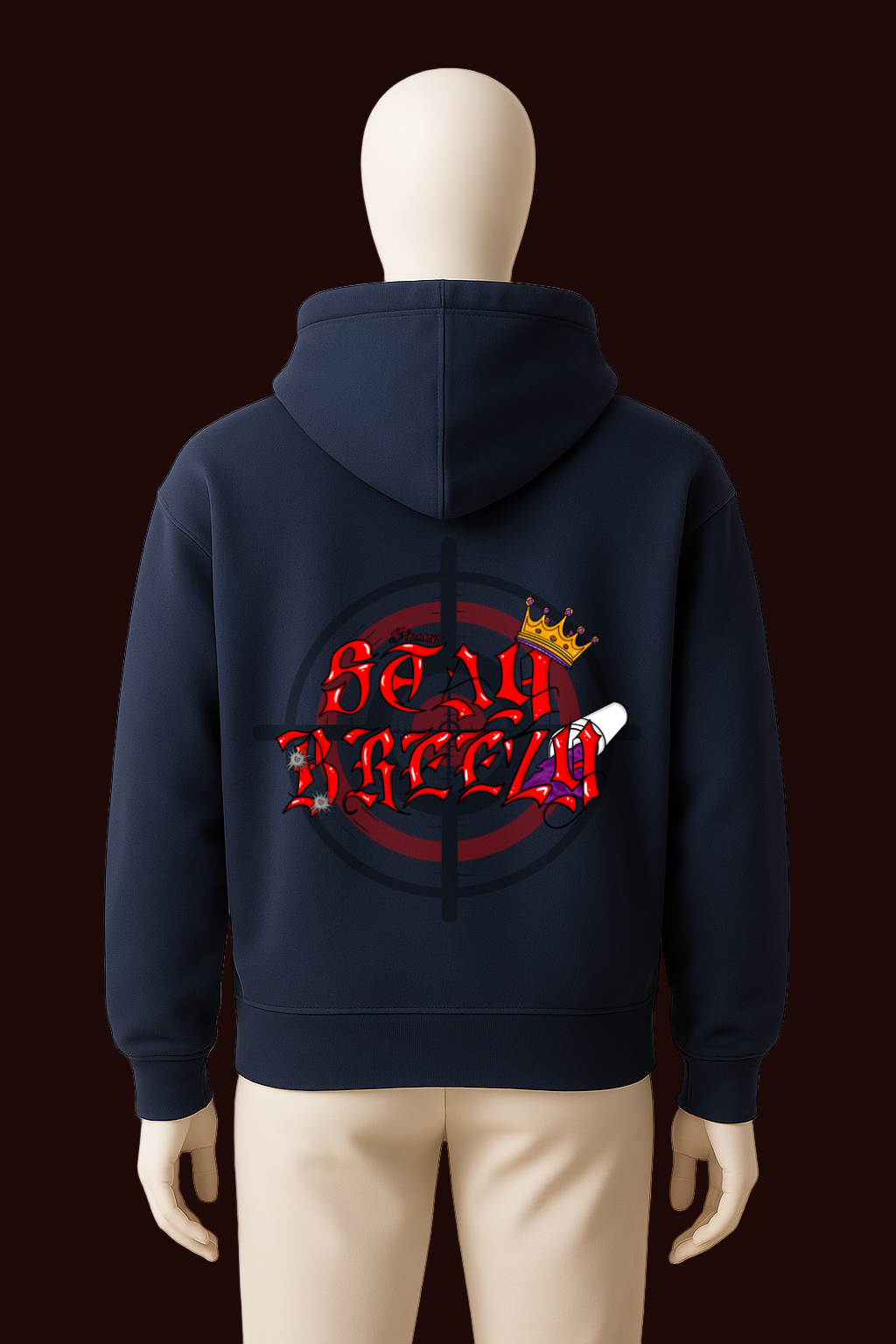 Stay Breezy Hoodie Navy Blue